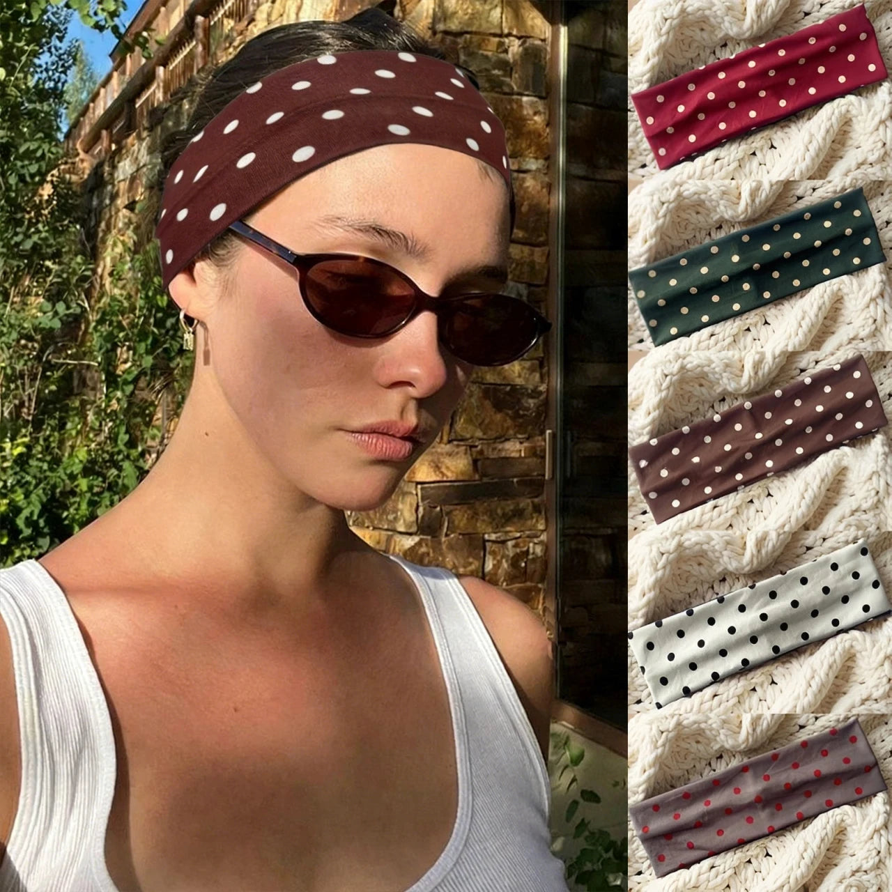 Polka Dot- Elastic Headband